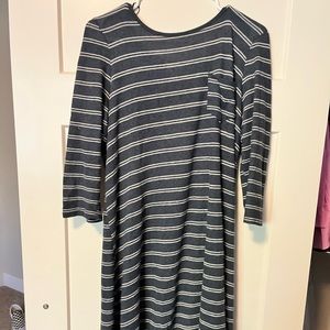 Gray and white striped soft dress!
